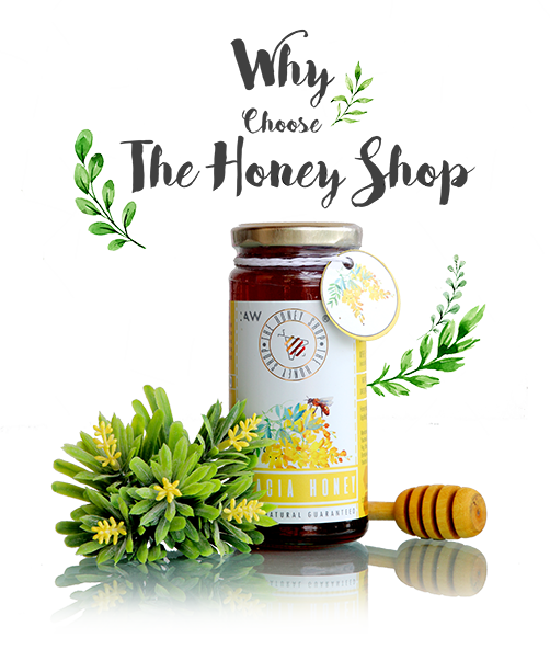 webste front page: why choose the honey shop